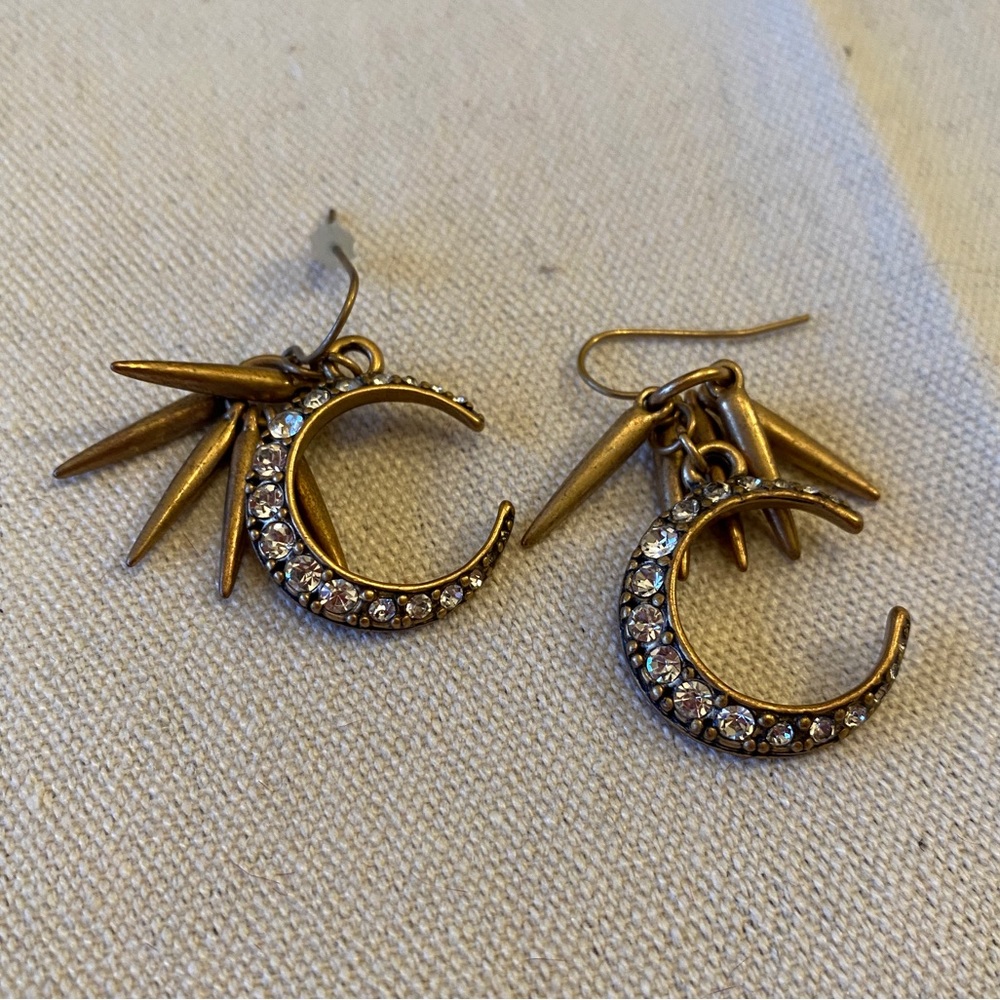 J crew rhinestone moon earrings